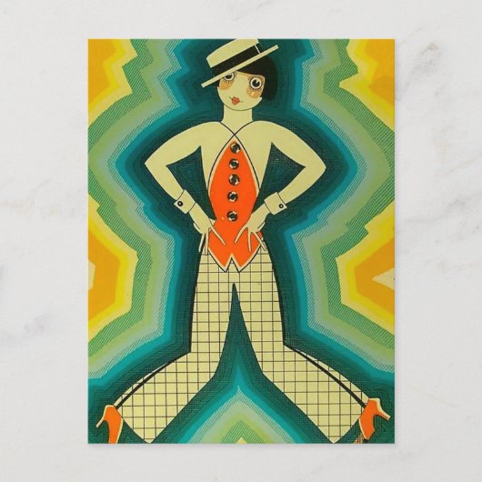 Carte Postale Couverture Art Déco « Dancer » par Jose Carlos (Devant)