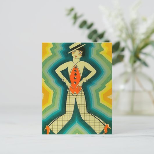 Carte Postale Couverture Art Déco "Danseuse" par Jose Carlos (Debout devant)