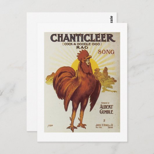 Carte Postale Couverture Chanticleer Vintage (Devant / Derrière)
