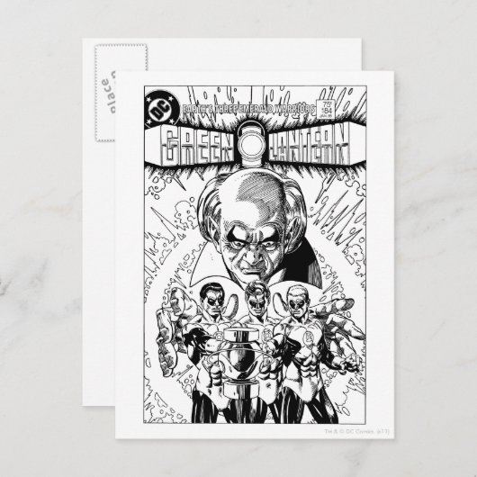 Carte Postale Couverture comique de trois lanternes vertes, (Devant / Derrière)