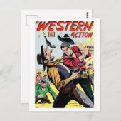 Carte Postale Couverture comique vintage Western Action (Devant / Derrière)