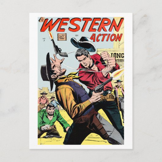Carte Postale Couverture comique vintage Western Action (Devant)