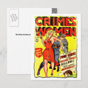 Carte Postale Couverture de bande dessinée de l'Âge d'Or « Crime