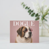 Carte Postale Couverture de fille de Saint-Bernard rose (Debout devant)