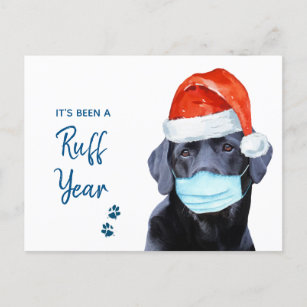 Carte Postale Couverture de l'année Ruff Pandemic Dog Visage Mas
