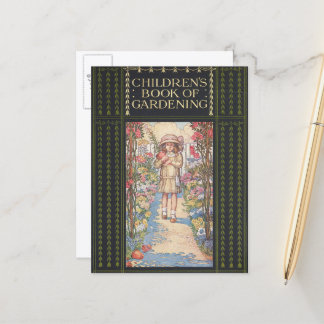 Carte Postale Couverture de livre de jardin pour enfants vintage