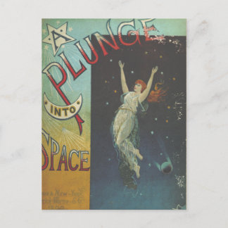 Carte Postale Couverture de livre pour femmes de l'espace Vintag