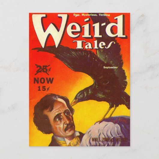 Carte Postale Couverture du magazine Edgar Allan Poe et Raven Pu (Devant)