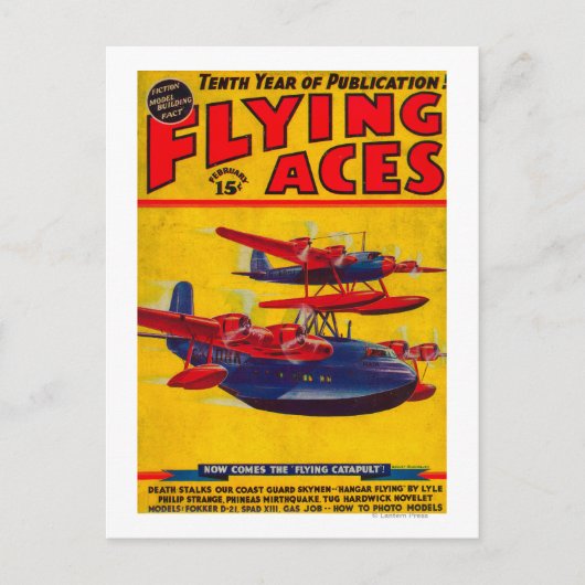 Carte Postale Couverture du magazine Flying Aces (Devant)