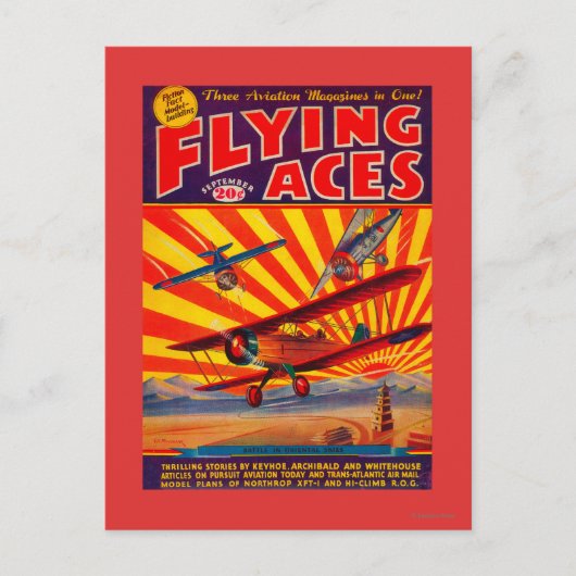 Carte Postale Couverture du magazine Flying Aces (Devant)