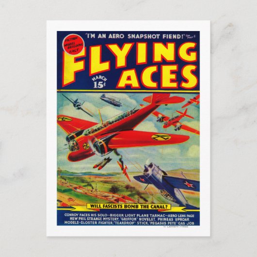 Carte Postale Couverture du magazine Flying Aces 3 (Devant)