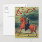 Carte Postale Couverture, Lisez-Moi, Dame à cheval (Devant / Derrière)