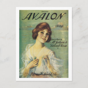 Carte Postale Couverture Vintage du livre de chansons Avalon