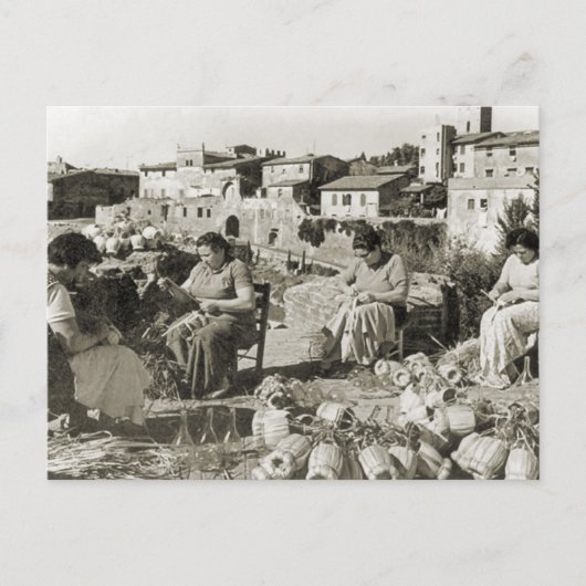 Carte Postale Couvertures de bouteilles en Chianti (Devant)