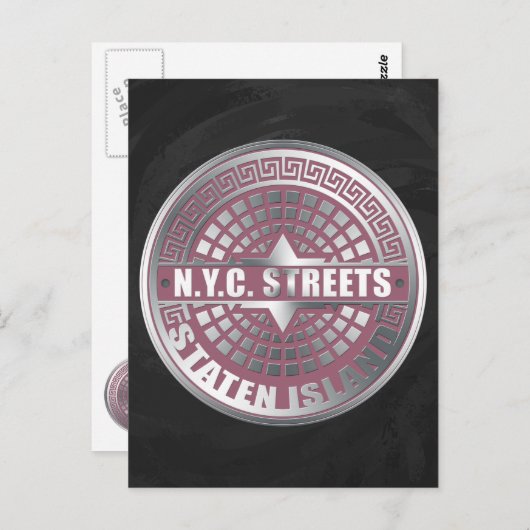 Carte Postale Couvertures de trou d'homme Staten Island (Devant / Derrière)