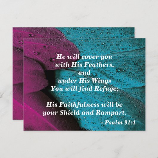 Carte Postale Couvre-Moi de Tes Ailes (Devant / Derrière)