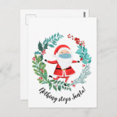 Carte Postale covid19 2020 nothing stops Santa christmas tree (Devant / Derrière)