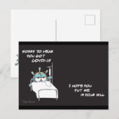 Carte postale COVID #2 dans une série de l'artiste (Devant / Derrière)