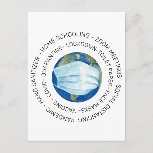 Carte Postale Covid Quarantaine Monde Commémoratif (Devant)