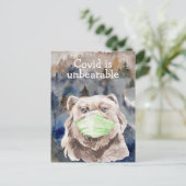 Carte Postale Covid Quarantine Pandemic Bear Commemorative (Debout devant)
