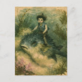 Carte Postale Cow-boy Poisson-globe Rétro (Devant)