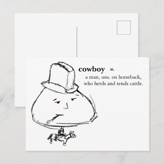 Carte Postale Cowboy (Devant / Derrière)