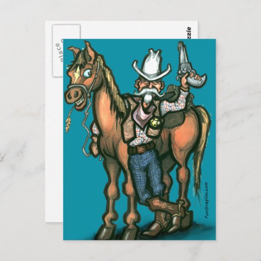 Carte Postale Cowboy (Devant / Derrière)