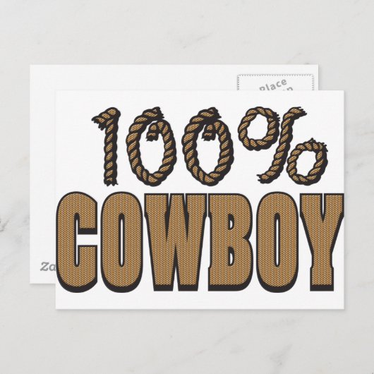Carte Postale Cowboy à 100 Pour Cent (Devant / Derrière)