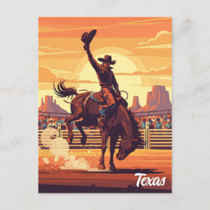 Carte Postale Cowboy à Rodeo Texas Travel
