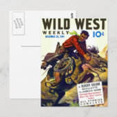 Carte Postale Cowboy Avec Cheval Sauvage (Devant / Derrière)