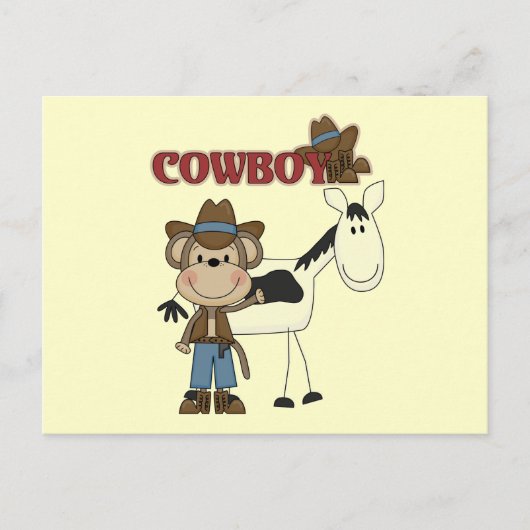Carte Postale Cowboy avec des tee-shirts et des cadeaux pour che (Devant)