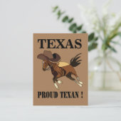 Carte Postale Cowboy Casquette Horse Fier Texan Texas (Debout devant)