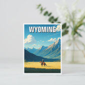 Carte Postale Cowboy dans le Wyoming Travel (Debout devant)