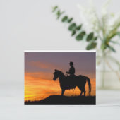 Carte Postale Cowboy de coucher du soleil (Debout devant)