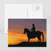 Carte Postale Cowboy de coucher du soleil (Devant / Derrière)