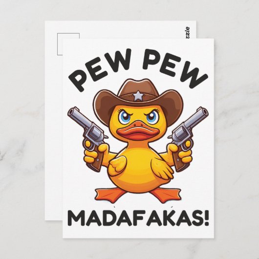 Carte Postale Cowboy Duck Sheriff (Devant / Derrière)