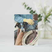 Carte Postale Cowboy et chien à cheval (Debout devant)