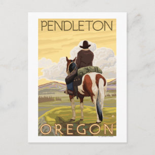 Carte Postale Cowboy & Horse - Pendleton, Oregon