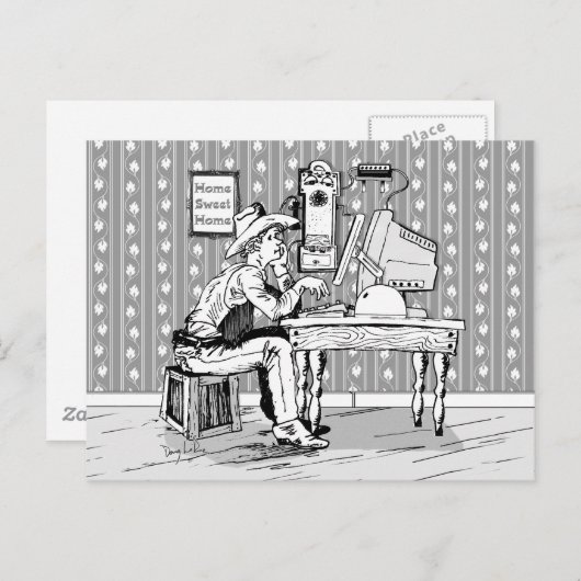Carte Postale Cowboy informatique (Devant / Derrière)
