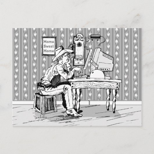 Carte Postale Cowboy informatique (Devant)