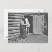 Carte Postale Cowboy lisant une lettre (Devant / Derrière)