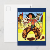 Carte Postale cowboy mignon (Devant / Derrière)
