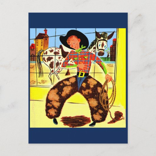 Carte Postale cowboy mignon (Devant)