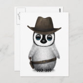 Carte Postale Cowboy mignon de bébé Pingouin personnalisable (Devant / Derrière)