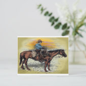 Carte Postale Cowboy n Sunset (Debout devant)
