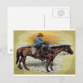 Carte Postale Cowboy n Sunset (Devant / Derrière)