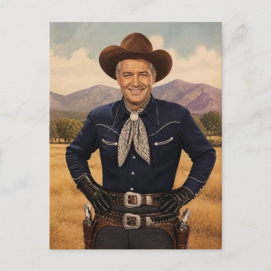 Carte Postale Cowboy occidental classique des années 50 (Devant)