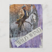 Carte Postale Cowboy Rétro Vent Sauvage (Devant)