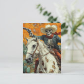Carte Postale Cowboy squelette sur un cheval Appaloosa (Debout devant)