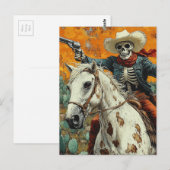 Carte Postale Cowboy squelette sur un cheval Appaloosa (Devant / Derrière)